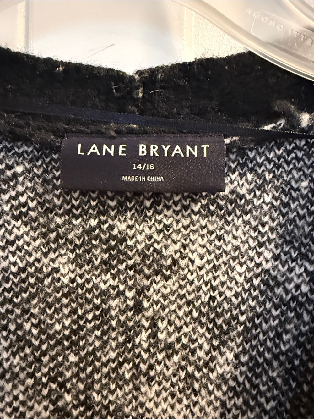Lane Bryant Black and White Houndstooth Open Front Cardigan - Picture 2 of 2